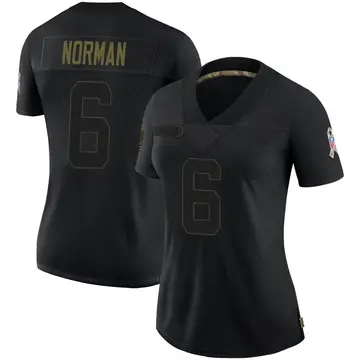 Nike Josh Norman Women's Limited Carolina Panthers Black 2020 Salute To Service Jersey