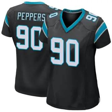 Nike Julius Peppers Women's Game Carolina Panthers Black Team Color Jersey