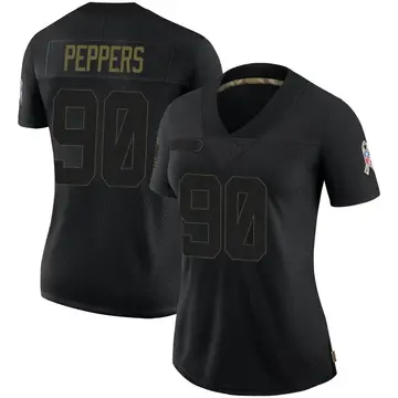 Nike Julius Peppers Women's Limited Carolina Panthers Black 2020 Salute To Service Jersey