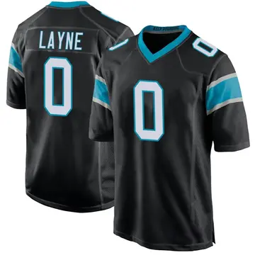 Nike Justin Layne Men's Game Carolina Panthers Black Team Color Jersey