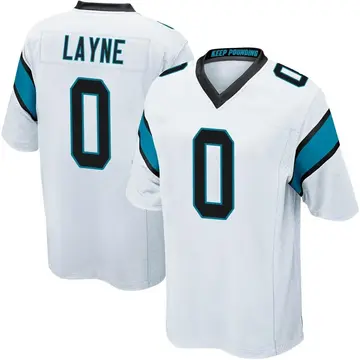 Nike Justin Layne Men's Game Carolina Panthers White Jersey