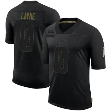 Nike Justin Layne Men's Limited Carolina Panthers Black 2020 Salute To Service Jersey