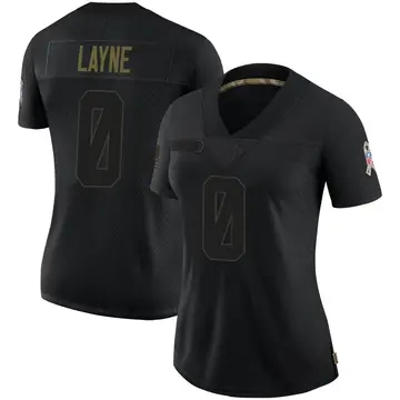 Nike Justin Layne Women's Limited Carolina Panthers Black 2020 Salute To Service Jersey
