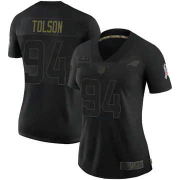 Nike Khalan Tolson Women's Limited Carolina Panthers Black 2020 Salute To Service Jersey