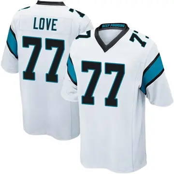 Nike Kyle Love Men's Game Carolina Panthers White Jersey