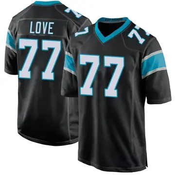 Nike Kyle Love Youth Game Carolina Panthers Black Team Color Jersey