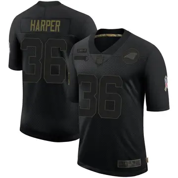 Nike Madre Harper Men's Limited Carolina Panthers Black 2020 Salute To Service Jersey