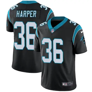 Nike Madre Harper Men's Limited Carolina Panthers Black Team Color Vapor Untouchable Jersey