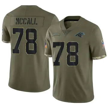 Nike Marquan McCall Men's Limited Carolina Panthers Olive 2022 Salute To Service Jersey