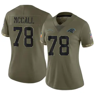 Nike Marquan McCall Women's Limited Carolina Panthers Olive 2022 Salute To Service Jersey
