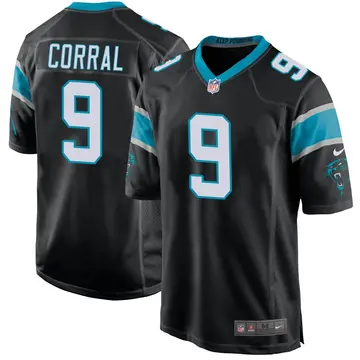Nike Matt Corral Men's Game Carolina Panthers Black Team Color Jersey