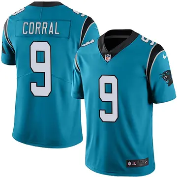 Nike Matt Corral Men's Limited Carolina Panthers Blue Alternate Vapor Untouchable Jersey