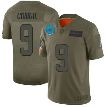 Nike Matt Corral Men's Limited Carolina Panthers Camo 2019 Salute to Service Jersey