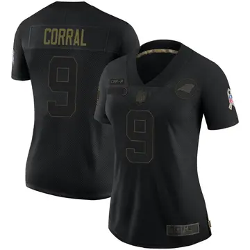 Nike Matt Corral Women's Limited Carolina Panthers Black 2020 Salute To Service Jersey