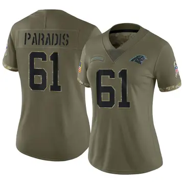 Nike Matt Paradis Women's Limited Carolina Panthers Olive 2022 Salute To Service Jersey