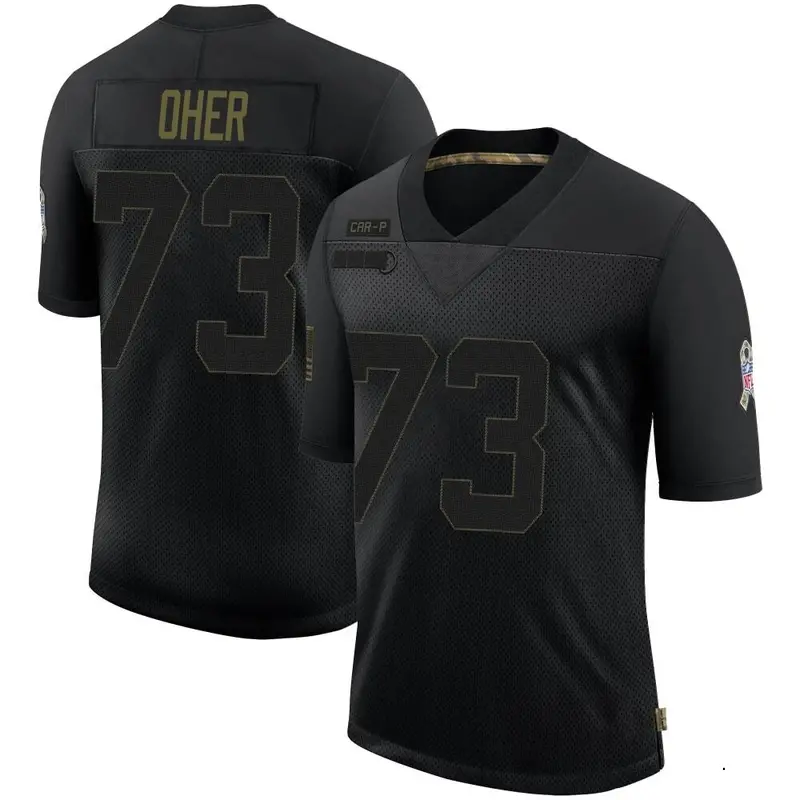 Nike Michael Oher Men's Limited Carolina Panthers Black 2020 Salute To Service Jersey