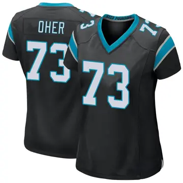 Nike Michael Oher Women's Game Carolina Panthers Black Team Color Jersey