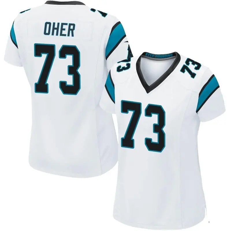 Nike Michael Oher Women's Game Carolina Panthers White Jersey