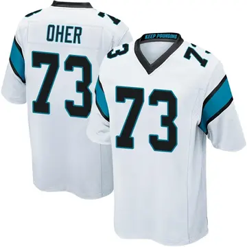 Nike Michael Oher Youth Game Carolina Panthers White Jersey