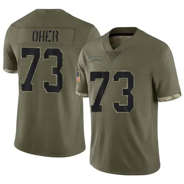 Nike Michael Oher Youth Limited Carolina Panthers Olive 2022 Salute To Service Jersey