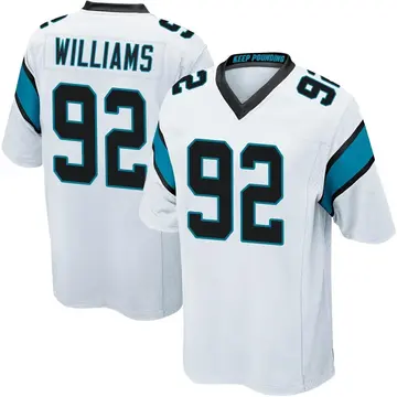 Nike Raequan Williams Men's Game Carolina Panthers White Jersey