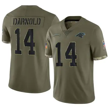 Nike Sam Darnold Youth Limited Carolina Panthers Olive 2022 Salute To Service Jersey