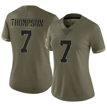 Nike Shaq Thompson Women's Limited Carolina Panthers Olive 2022 Salute To Service Jersey