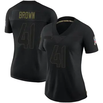 Nike Spencer Brown Women's Limited Carolina Panthers Black 2020 Salute To Service Jersey