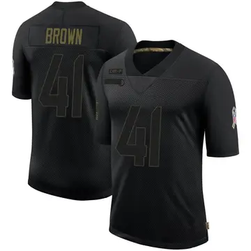 Nike Spencer Brown Youth Limited Carolina Panthers Black 2020 Salute To Service Jersey