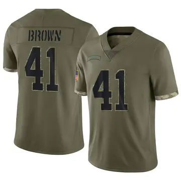 Nike Spencer Brown Youth Limited Carolina Panthers Olive 2022 Salute To Service Jersey