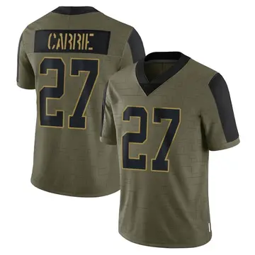 Nike T.J. Carrie Youth Limited Carolina Panthers Olive 2021 Salute To Service Jersey