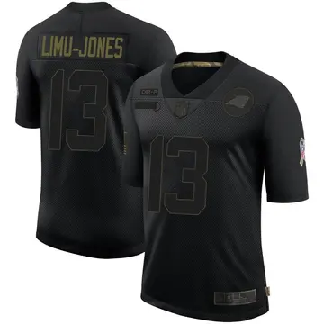 Nike Talolo Limu-Jones Men's Limited Carolina Panthers Black 2020 Salute To Service Jersey