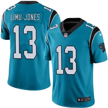 Nike Talolo Limu-Jones Men's Limited Carolina Panthers Blue Alternate Vapor Untouchable Jersey