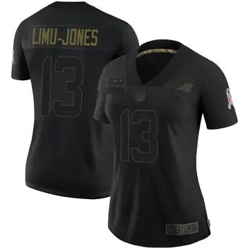 Nike Talolo Limu-Jones Women's Limited Carolina Panthers Black 2020 Salute To Service Jersey