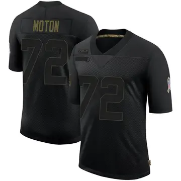 Nike Taylor Moton Men's Limited Carolina Panthers Black 2020 Salute To Service Jersey