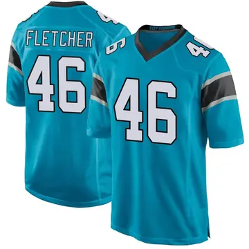 Nike Thomas Fletcher Men's Game Carolina Panthers Blue Alternate Jersey