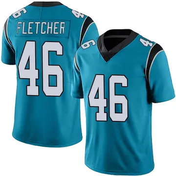 Nike Thomas Fletcher Men's Limited Carolina Panthers Blue Alternate Vapor Untouchable Jersey