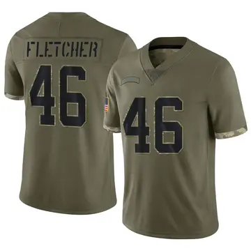 Nike Thomas Fletcher Youth Limited Carolina Panthers Olive 2022 Salute To Service Jersey