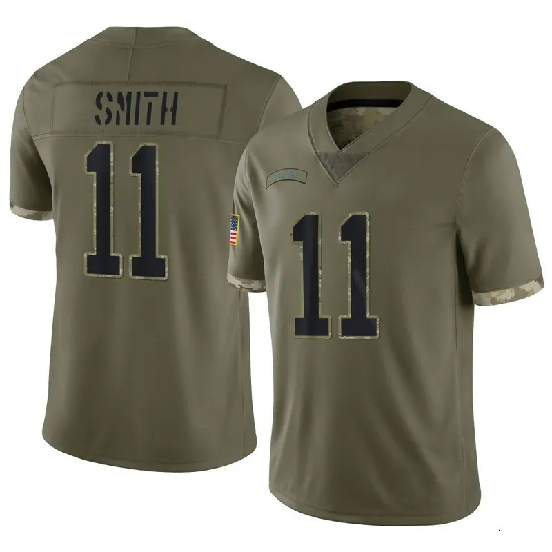 Nike Torrey Smith Youth Limited Carolina Panthers Olive 2022 Salute To Service Jersey