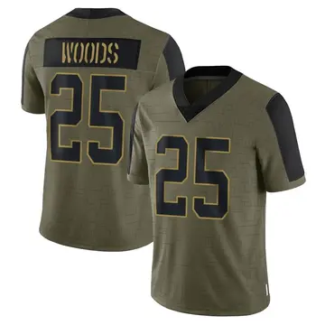 Nike Xavier Woods Youth Limited Carolina Panthers Olive 2021 Salute To Service Jersey