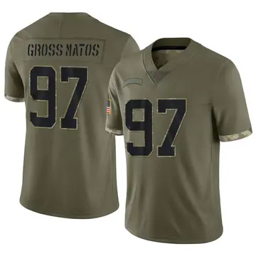 Nike Yetur Gross-Matos Youth Limited Carolina Panthers Olive 2022 Salute To Service Jersey