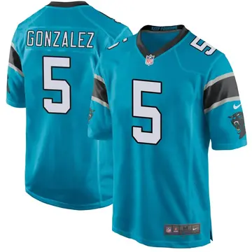 Nike Zane Gonzalez Men's Game Carolina Panthers Blue Alternate Jersey