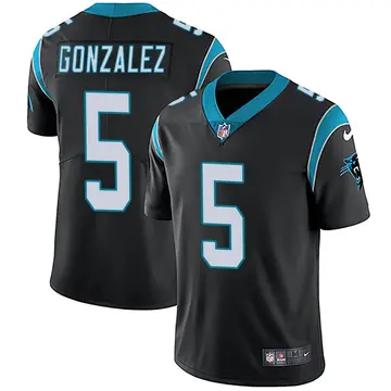 Nike Zane Gonzalez Men's Limited Carolina Panthers Black Team Color Vapor Untouchable Jersey