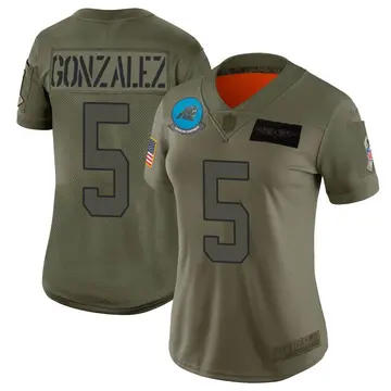 Nike Zane Gonzalez Women's Limited Carolina Panthers Camo 2019 Salute to Service Jersey